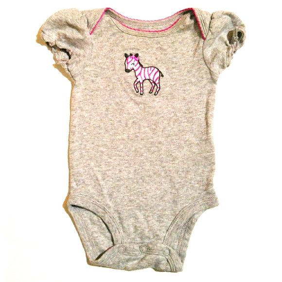 😍 0-3M Onesie | Grey Zebra | Cache couche - Picture 1 of 1
